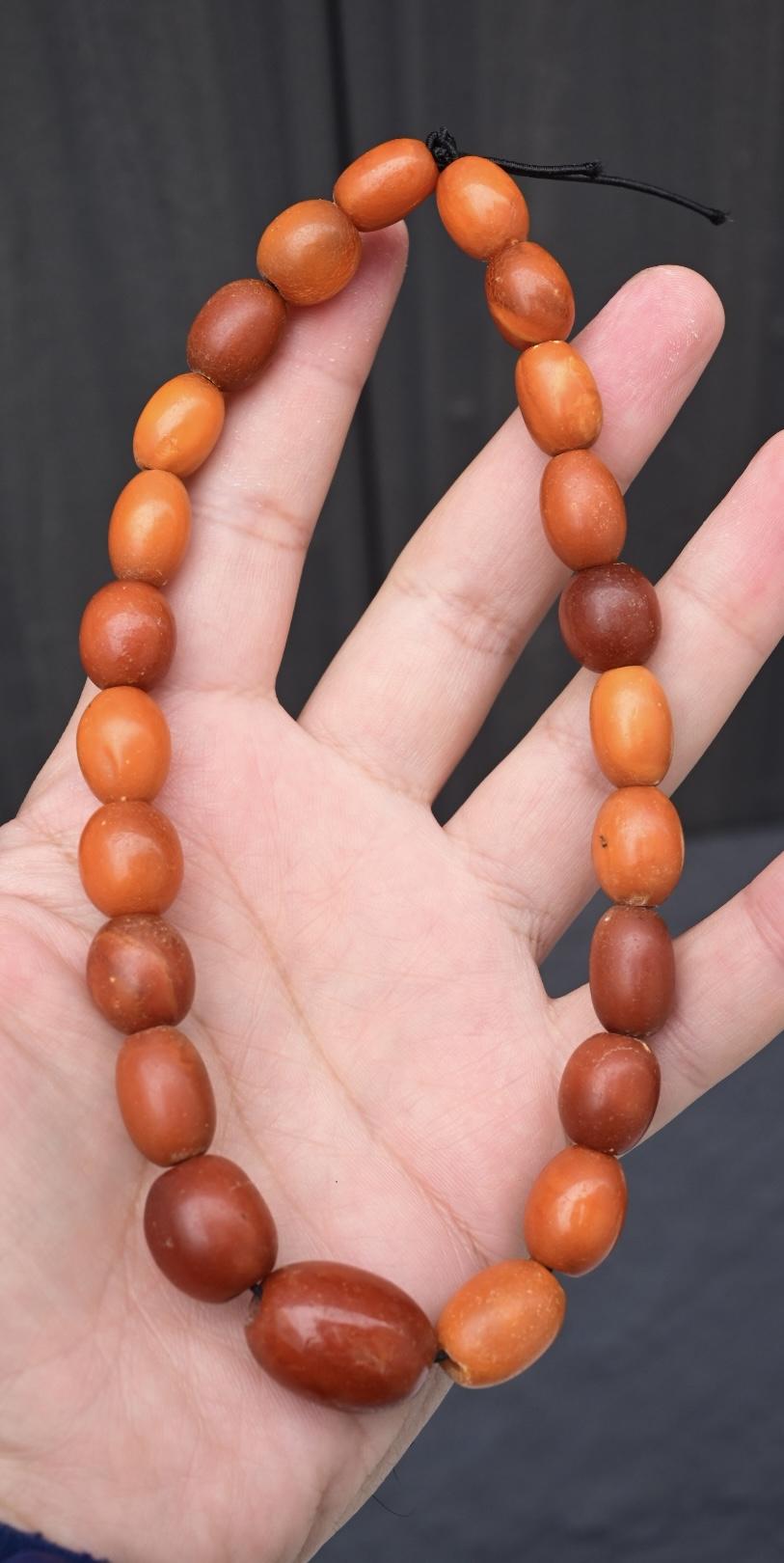 Antique Baltic Butterscotch Amber Graduated Bead Necklace 23 Beads 29.49 Grams