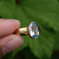 Antique 1800s 18K Yellow Gold Ring w/ Blue Lab-Grown Spinel – Oval Brilliant