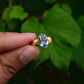 Antique 1800s 18K Yellow Gold Ring w/ Blue Lab-Grown Spinel – Oval Brilliant