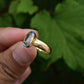 Antique 1800s 18K Yellow Gold Ring w/ Blue Lab-Grown Spinel – Oval Brilliant