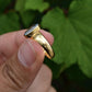 Antique 1800s 18K Yellow Gold Ring w/ Blue Lab-Grown Spinel – Oval Brilliant