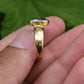 Antique 1800s 18K Yellow Gold Ring w/ Blue Lab-Grown Spinel – Oval Brilliant