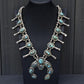 Antique Navajo Sterling Silver & Turquoise Squash Blossom Necklace – 175.69 Gs