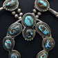 Antique Navajo Sterling Silver & Turquoise Squash Blossom Necklace – 175.69 Gs