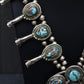 Antique Navajo Sterling Silver & Turquoise Squash Blossom Necklace – 175.69 Gs