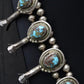 Antique Navajo Sterling Silver & Turquoise Squash Blossom Necklace – 175.69 Gs