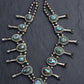 Antique Navajo Sterling Silver & Turquoise Squash Blossom Necklace – 175.69 Gs
