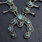 Antique Navajo Sterling Silver & Turquoise Squash Blossom Necklace – 175.69 Gs