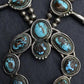 Antique Navajo Sterling Silver & Turquoise Squash Blossom Necklace – 175.69 Gs