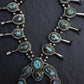 Antique Navajo Sterling Silver & Turquoise Squash Blossom Necklace – 175.69 Gs