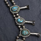 Antique Navajo Sterling Silver & Turquoise Squash Blossom Necklace – 175.69 Gs