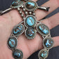 Antique Navajo Sterling Silver & Turquoise Squash Blossom Necklace – 175.69 Gs