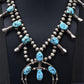 Navajo Selena Warner Sterling Silver & Turquoise Squash Blossom Necklace Signed