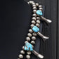 Navajo Selena Warner Sterling Silver & Turquoise Squash Blossom Necklace Signed