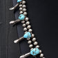 Navajo Selena Warner Sterling Silver & Turquoise Squash Blossom Necklace Signed