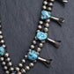 Navajo Selena Warner Sterling Silver & Turquoise Squash Blossom Necklace Signed