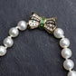 Estate 18K Yellow Gold & Akoya Cultured Pearl Necklace Diamond Clasp 38.47 Grams