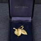 Tiffany & Co 18K Gold Strawberry Leaf Diamond Brooch 16.94g w/ Box