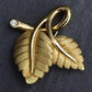 Tiffany & Co 18K Gold Strawberry Leaf Diamond Brooch 16.94g w/ Box