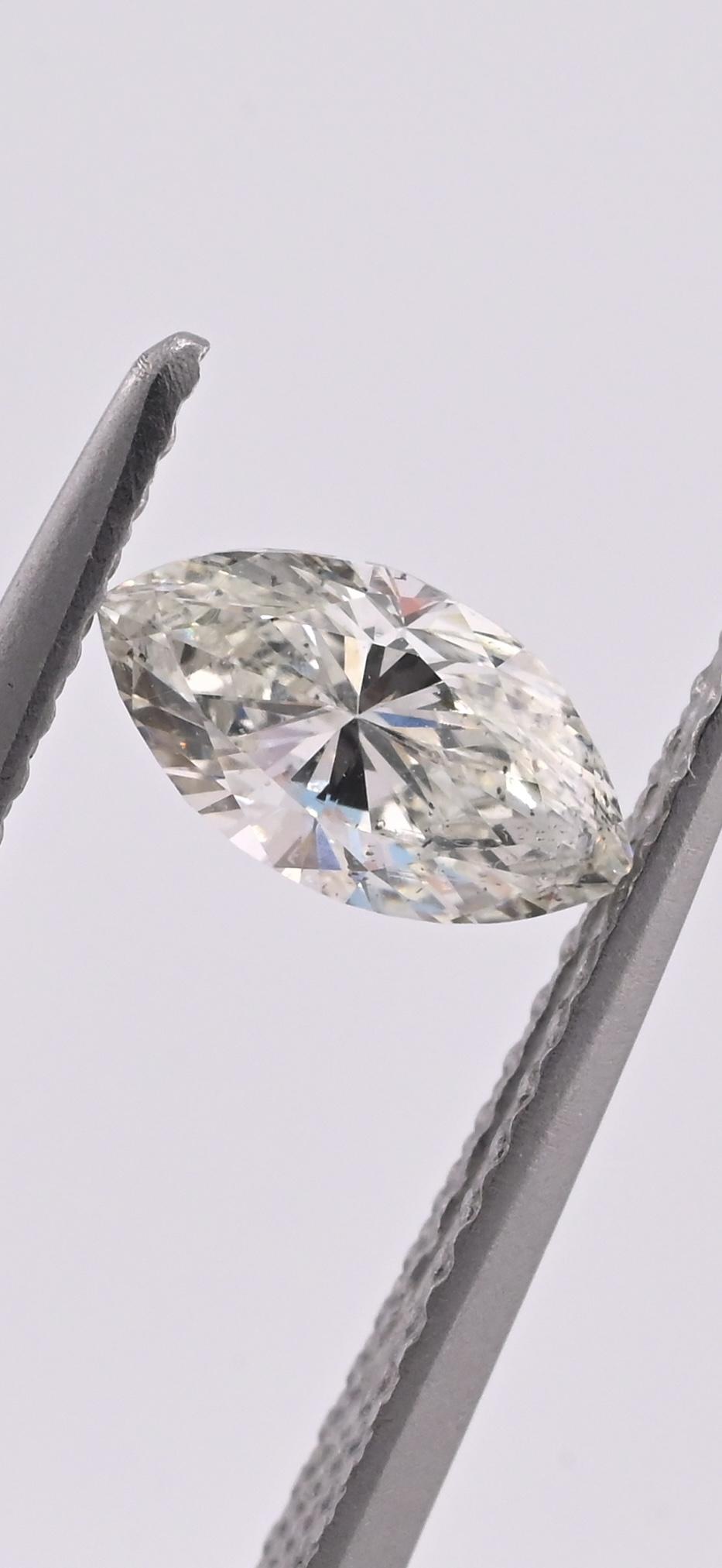 GIA Certified 0.57ct Marquise Brilliant Diamond | Natural I Color SI2