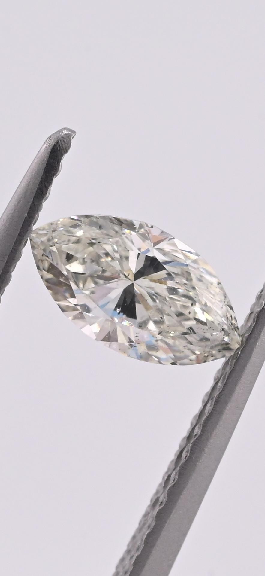GIA Certified 0.57ct Marquise Brilliant Diamond | Natural I Color SI2