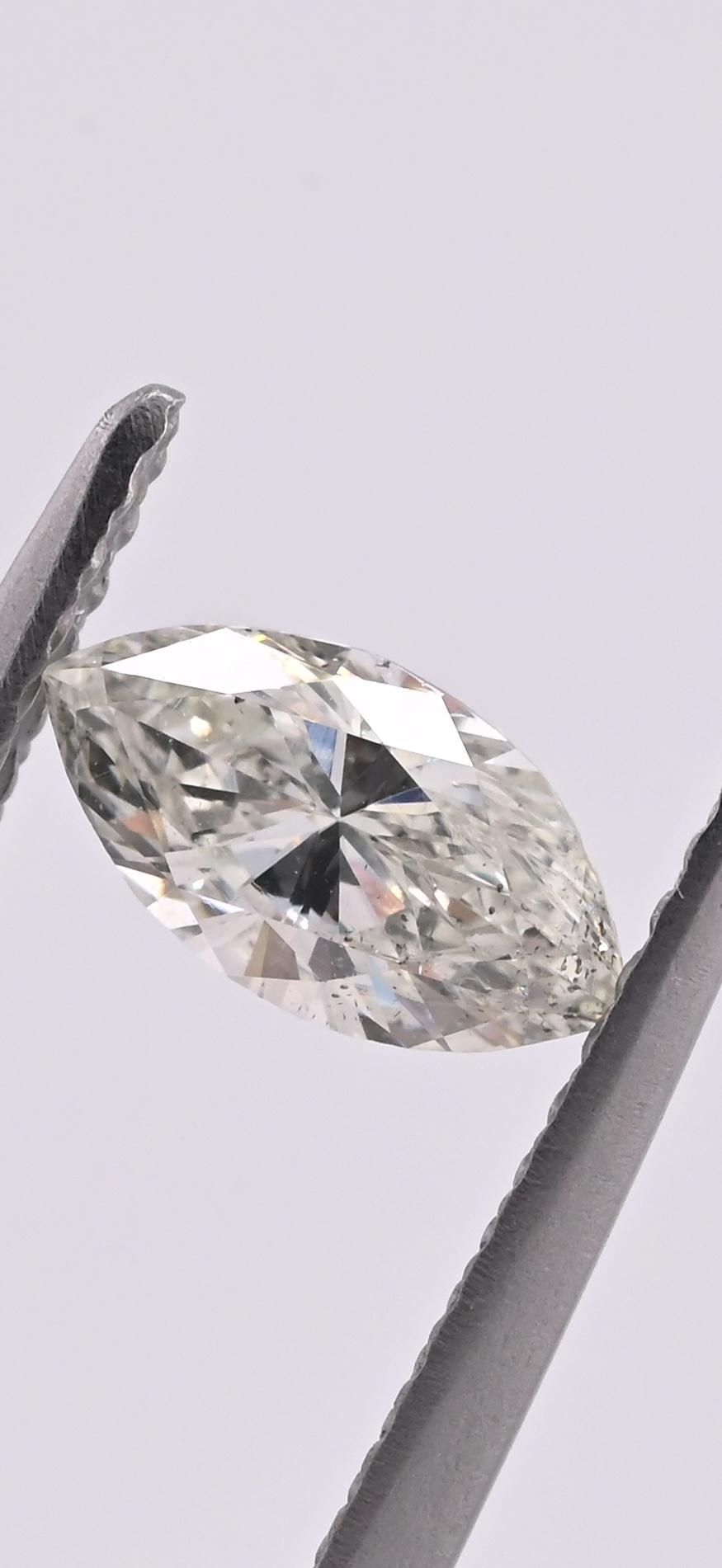 GIA Certified 0.57ct Marquise Brilliant Diamond | Natural I Color SI2