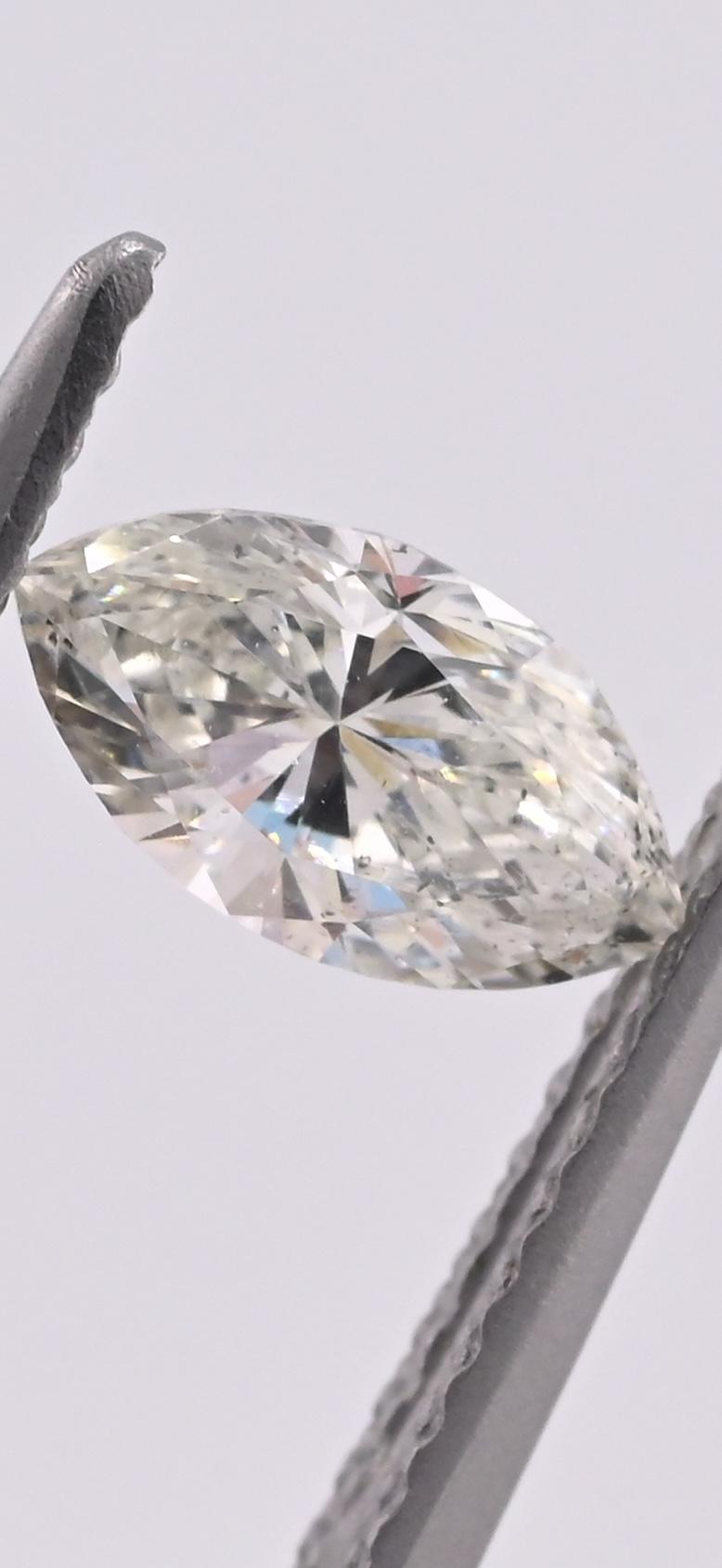 GIA Certified 0.57ct Marquise Brilliant Diamond | Natural I Color SI2