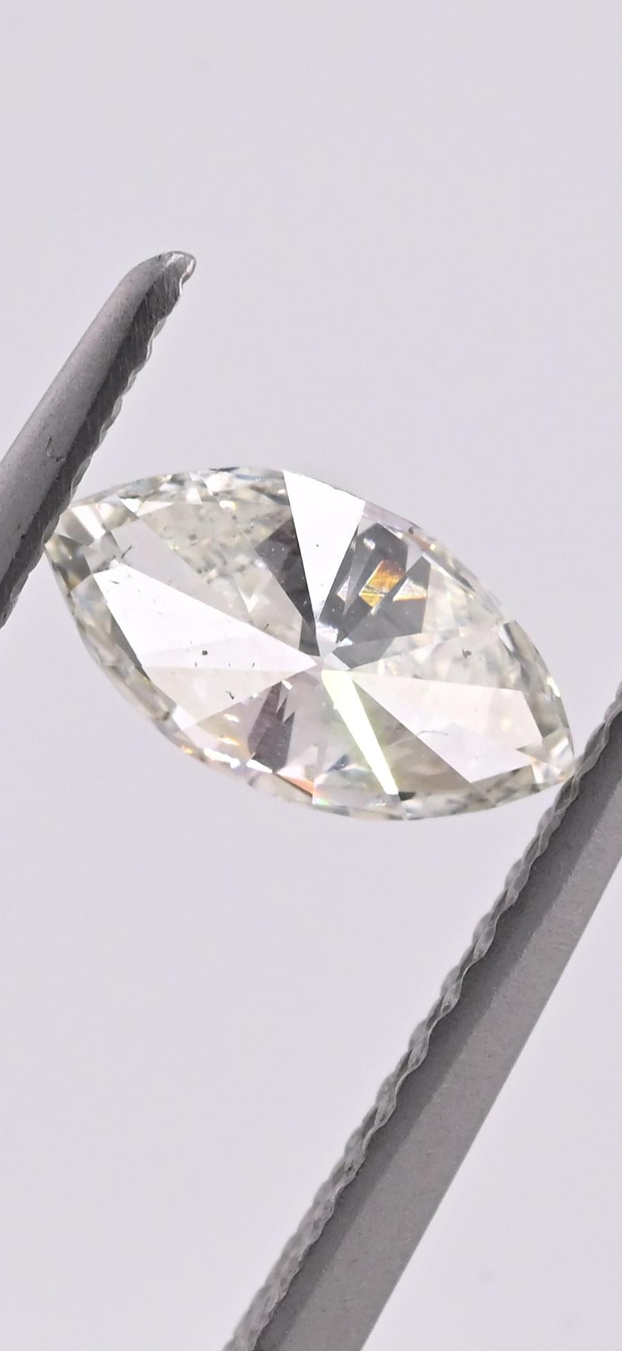GIA Certified 0.57ct Marquise Brilliant Diamond | Natural I Color SI2