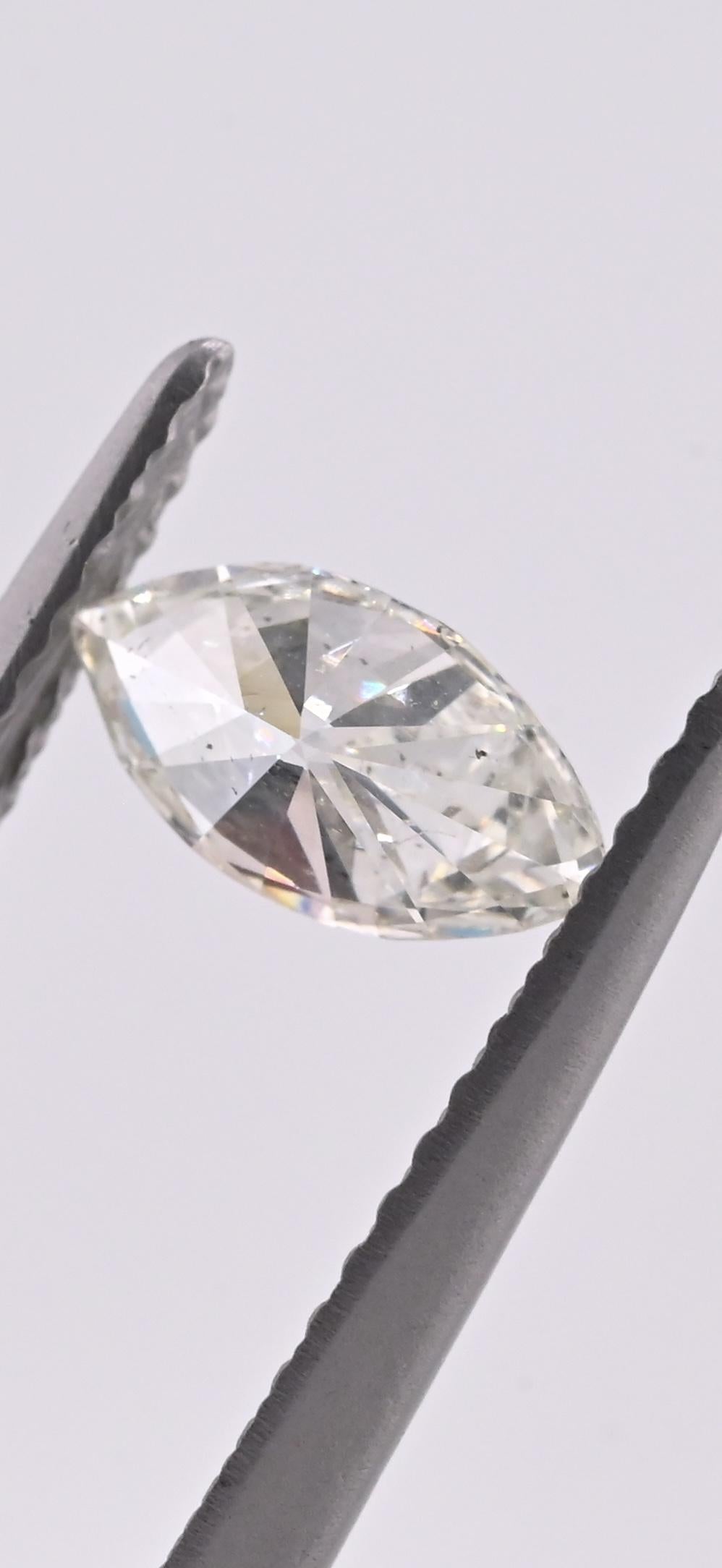 GIA Certified 0.57ct Marquise Brilliant Diamond | Natural I Color SI2