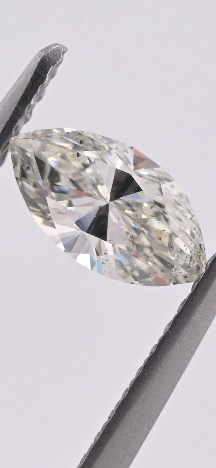 GIA Certified 0.57ct Marquise Brilliant Diamond | Natural I Color SI2