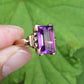 10K Yellow Gold Sapphire Ring Art Deco / Retro Era IGI Certified Size 6.75