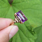 10K Yellow Gold Sapphire Ring Art Deco / Retro Era IGI Certified Size 6.75