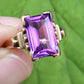 10K Yellow Gold Sapphire Ring Art Deco / Retro Era IGI Certified Size 6.75