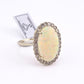 IGI Certified 14K Gold Natural Opal & Diamond Halo Ring Mid Century / Art Deco