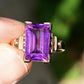 10K Yellow Gold Sapphire Ring Art Deco / Retro Era IGI Certified Size 6.75