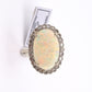 IGI Certified 14K Gold Natural Opal & Diamond Halo Ring Mid Century / Art Deco