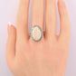 IGI Certified 14K Gold Natural Opal & Diamond Halo Ring Mid Century / Art Deco