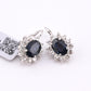 IGI Certified 14K White Gold Sapphire & Diamond Halo Earrings 3.16 CT Sapphire