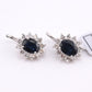 IGI Certified 14K White Gold Sapphire & Diamond Halo Earrings 3.16 CT Sapphire
