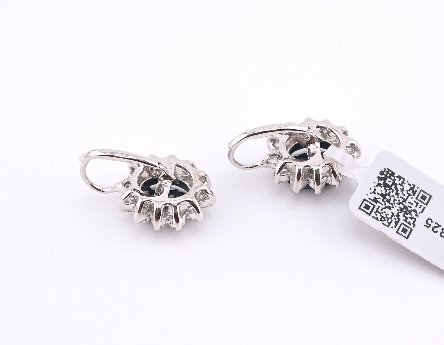IGI Certified 14K White Gold Sapphire & Diamond Halo Earrings 3.16 CT Sapphire