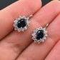 IGI Certified 14K White Gold Sapphire & Diamond Halo Earrings 3.16 CT Sapphire