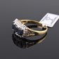 IGI Certified 14K Yellow & White Gold Sapphire Diamond Ring 1.96 CTW Size 8