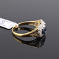 IGI Certified 14K Yellow & White Gold Sapphire Diamond Ring 1.96 CTW Size 8