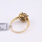 IGI Certified 14K Yellow Gold Sapphire & Diamond Cluster Ring 1.35 CTW Size 7.5