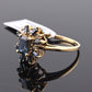 IGI Certified 14K Yellow Gold Sapphire & Diamond Cluster Ring 1.35 CTW Size 7.5