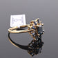 IGI Certified 14K Yellow Gold Sapphire & Diamond Cluster Ring 1.35 CTW Size 7.5