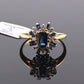 IGI Certified 14K Yellow Gold Sapphire & Diamond Cluster Ring 1.35 CTW Size 7.5