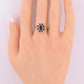 IGI Certified 14K Yellow Gold Sapphire & Diamond Cluster Ring 1.35 CTW Size 7.5