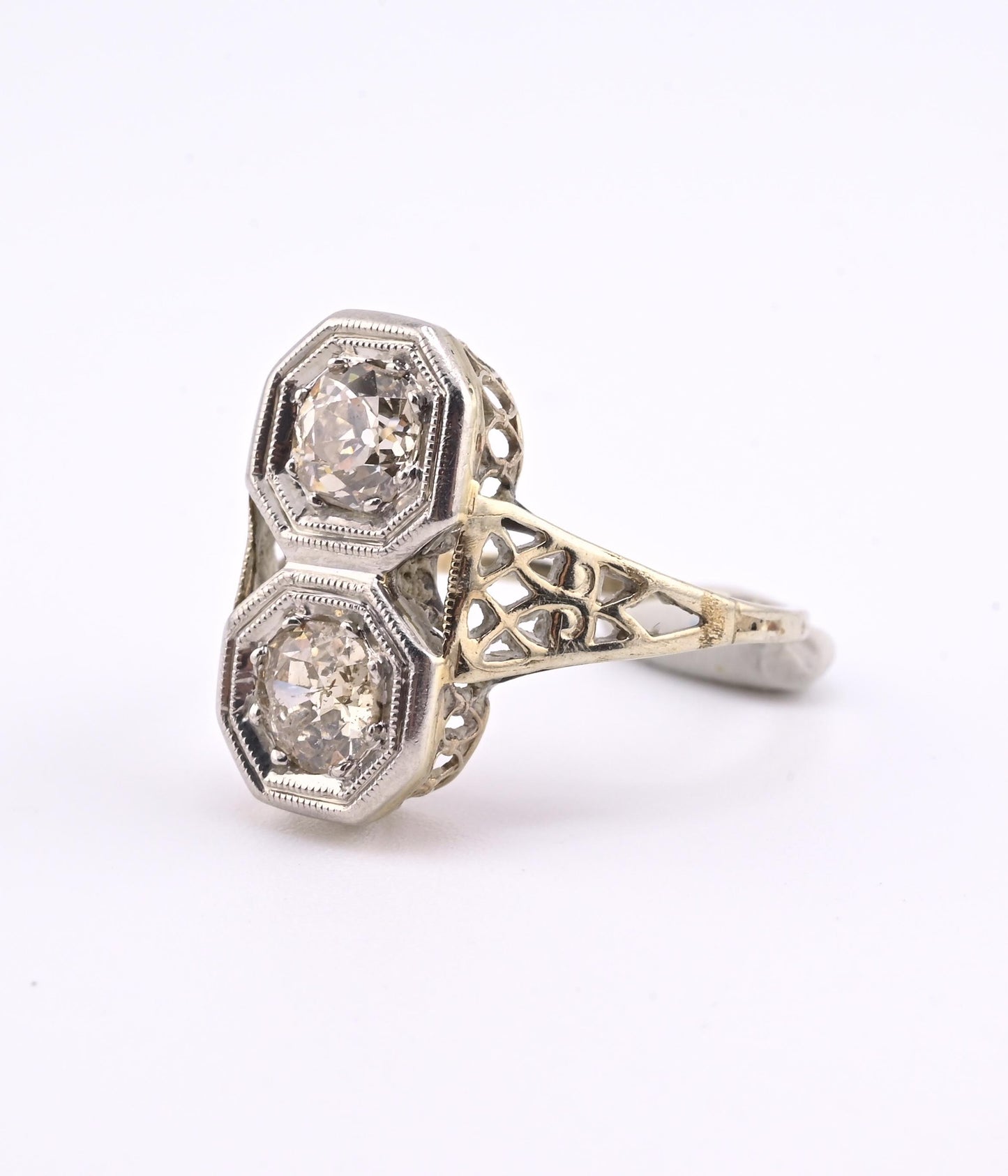 IGI Certified 1.10 TCW Old European Cut Diamonds Antique Art Deco Ring Size 6.25