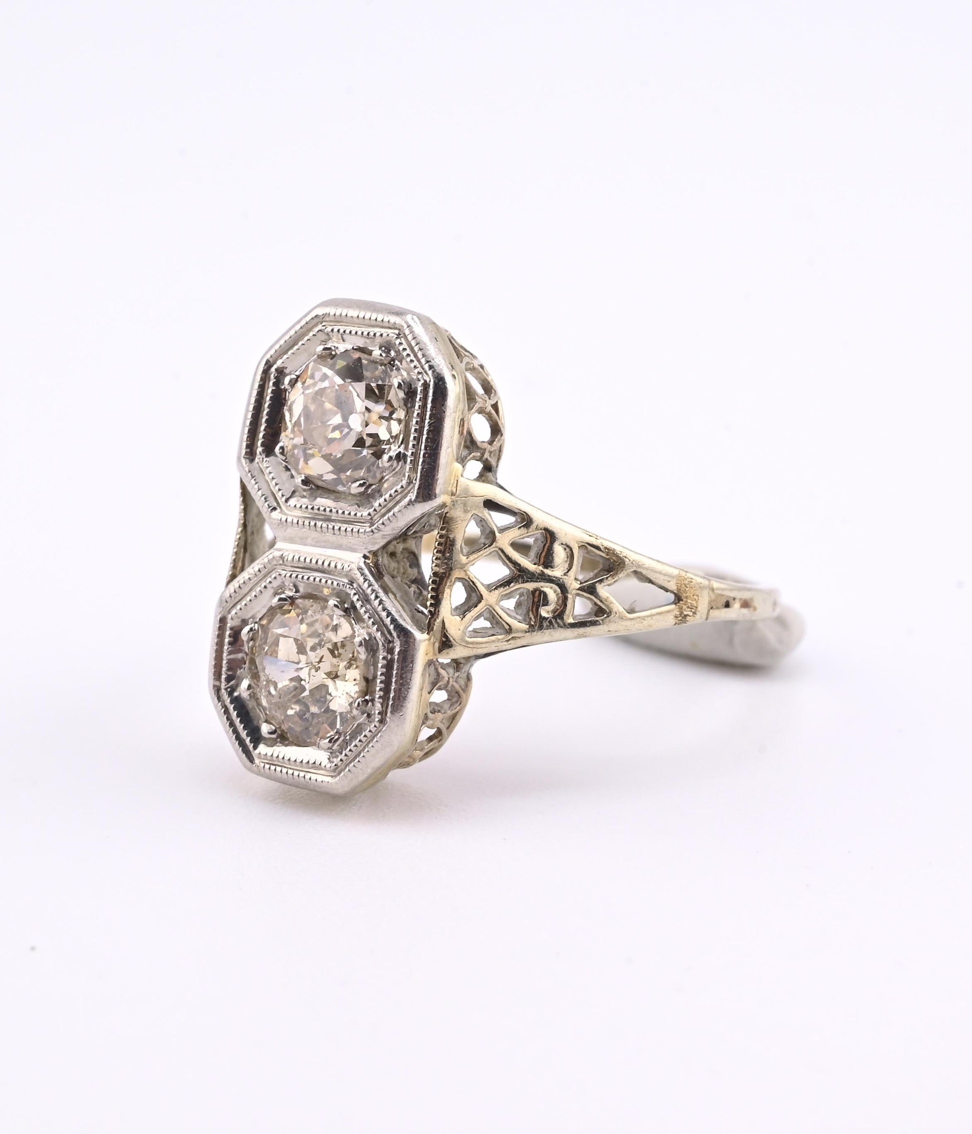 IGI Certified 1.10 TCW Old European Cut Diamonds Antique Art Deco Ring Size 6.25
